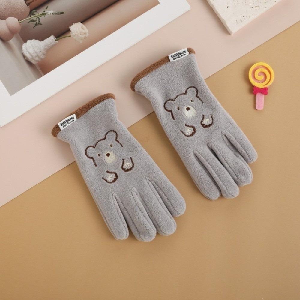 Plush Ski Gloves Polar Fleece Full Finger Gloves New Windproof Coldproof Gloves Autumn and Winter