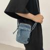 Mini Denim Shoulder Bag for Women High-quality Crossbody Bag Zipper Stitching Line Hot Sale Fashion Cell Phone