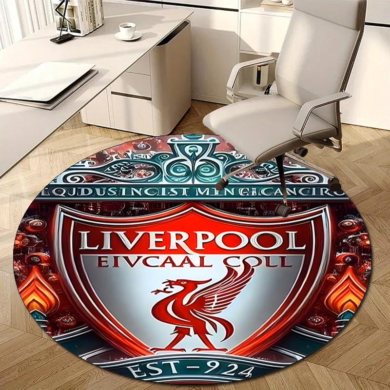 1pc L-Liverpool Print Round Carpet Chair Round Carpet Suitable for Bedroom Living Room Home Decorative Carpet