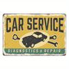 2D Flat 30*20cm Wooden Car Service Vintage Rusty Sign, Multipurpose Outdoor Decor For Garage, Porch, Cafe, Bar, Man Cave, Farmhouse Kitchen, Rustic