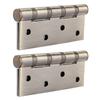 4in 3mm Stainless Steel Door Hinge Loose Pin Muffler Buffer Hinges Mute Bearing(Plating Yellow)