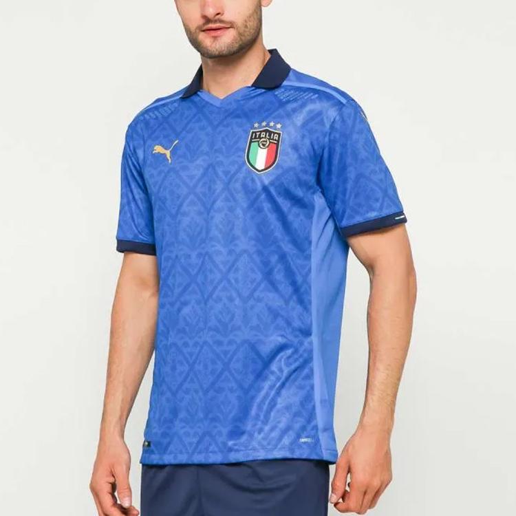 Puma Italy National Football Team Player Edition Training T-Shirt Men Tops Blue 762919-01