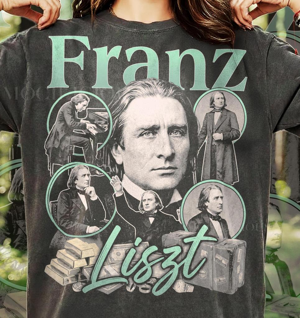 Franz Liszt Classical Music Classical Pianist Composer Comfort Colors® Tshirt, Retro Musician Fan Merchandise Vintage Tee