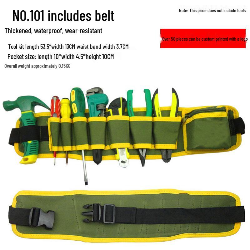 Утолщенная холщовая поясная сумка для мультиинструмента с большими и маленькими карманами для электриков