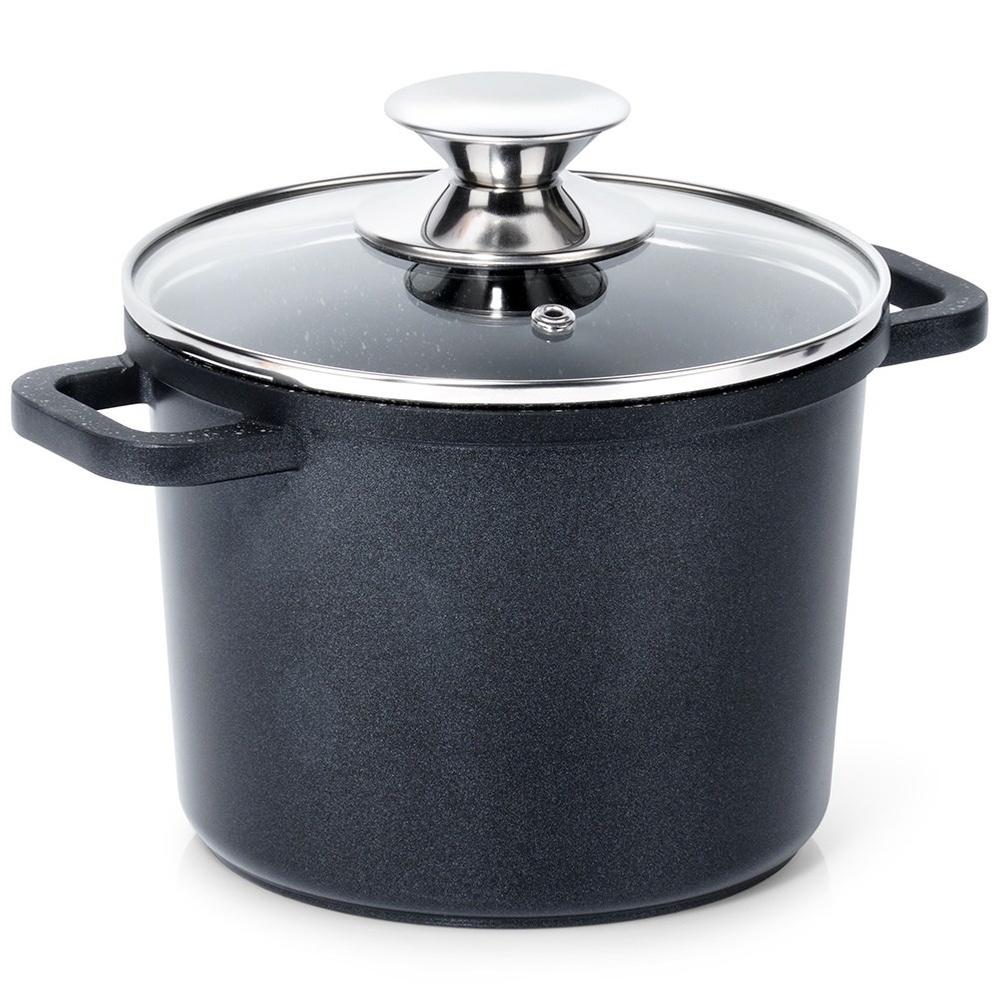 Granite High Pot with Glass Lid 2L 17cm