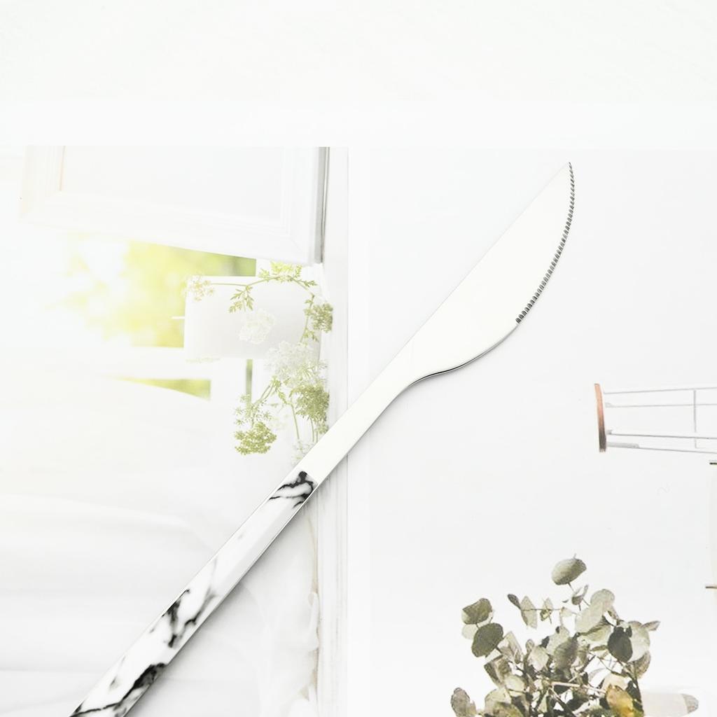 30Pcs Imitation Wooden Handle Dinnerware Cutlery Set Stainless Steel Tableware Knife Fork Spoons Silverware Western Flatware