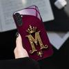 Винтажный дизайн буквы М стеклянный чехол для телефона подходит для Samsung Galaxy S26 S25 S24 S22 S21 S20 FE Ultra Plus противоударная задняя крышка