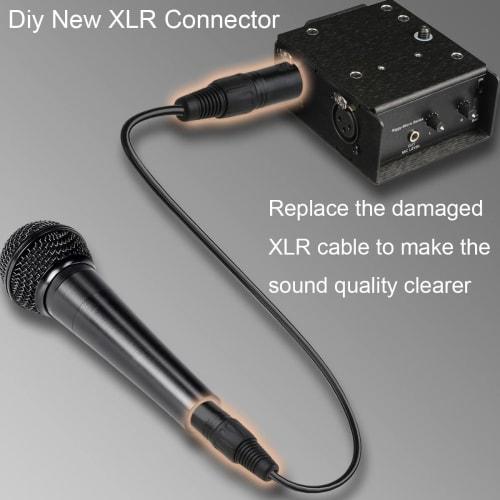 Xiatiaosann 10-Piece Pack of 3-Pin XLR Solder Connectors, Female Microphone Cable Connector Sockets and Plugs for Connecting Amplifiers and Mixers, Hi
