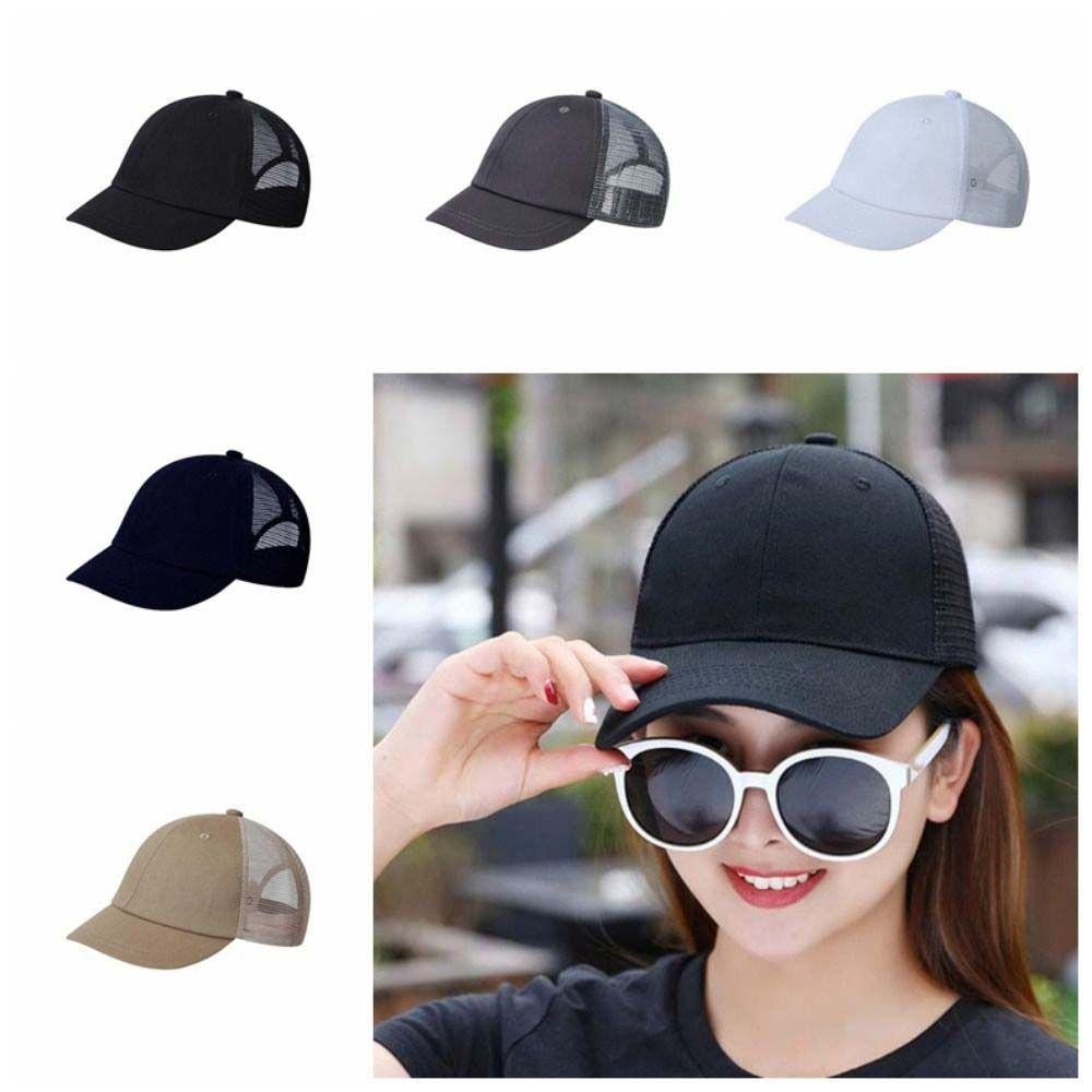 Breathable Mesh Peaked Cap Cotton Unisex Sunscreen Hat Simple Summer Baseball Cap Outdoor
