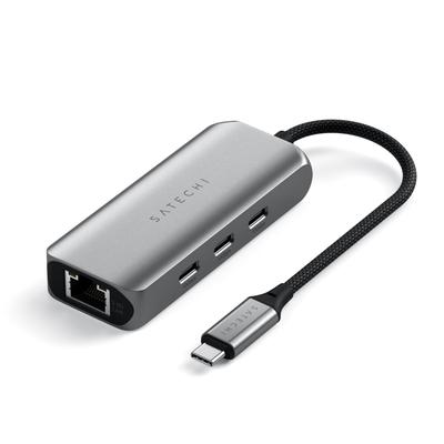 Satechi USB C Ethernet Gigabit 4 в 1 USB C Сетевой адаптер Ethernet Высокоскоростной порт USBC Адаптер USBC для Mac iPad Windows Android Chrome Адаптер,