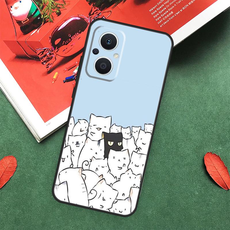 Милый Мультяшный Чехол-Кошка Для OPPO Reno 7 8 Lite 8T 10 11 12 13 Pro 12F 13F 14F OPPO Find X8 X6 X5 X9 Pro Чехол