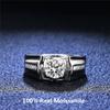 Moissanite D Color Ring 1 Carat 925 Sterling Silver 18K White Gold Solid Men Women Rings Wedding Party High Jewelry