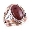 Natural Mahogany Obsidian Gemstone 925 Sterling Silver Two Tone Ring Size 5 I2Z23