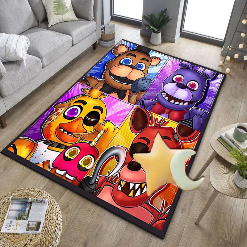 Коврик для офисного кресла с коллажем персонажей Fnaf, Игровой ковер, Подходит для прихожей, спальни, гостиной, рабочего стола, Праздничный подарок