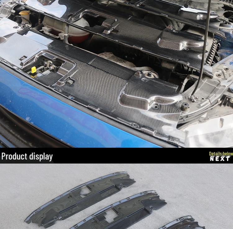 Carbon Fiber Radiator Cover & Hood Latch Guard for 2018-2023 Ford Mustang