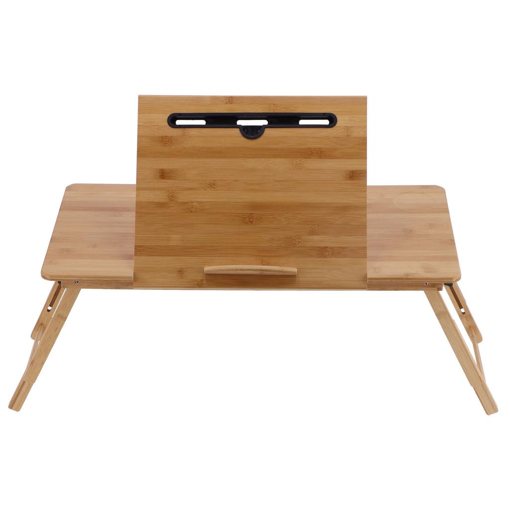 Бамбуковый складной стол для ноутбука, кровать, рабочий стол с ящиком для хранения карт и планшетом для домашнего использования