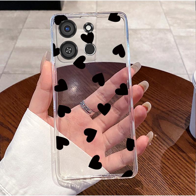 Чехол для Itel A05s A663LC Прозрачный Роскошный Милый Кролик Любовь Забавный Мультяшный Узор TPU Мягкий Силиконовый Чехол для Телефона Itel A05s Задняя Крышка