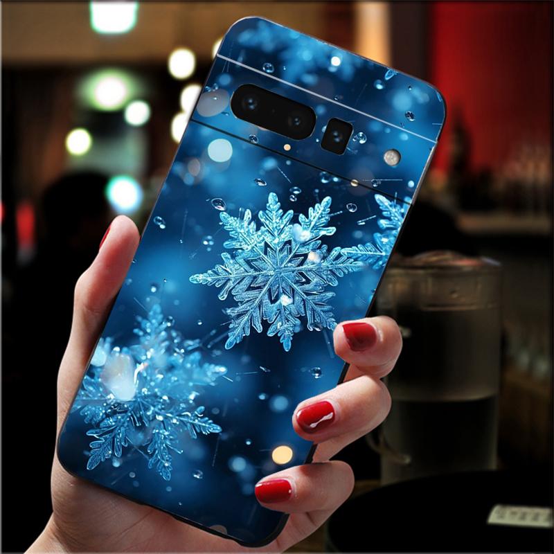 Phone Case For Google Pixel 10 9 Pro XL 9A 8 7 6 Pro Pixel 8A 7A 6A Pixel 8 7 6 5 Winter Christmas snowflake