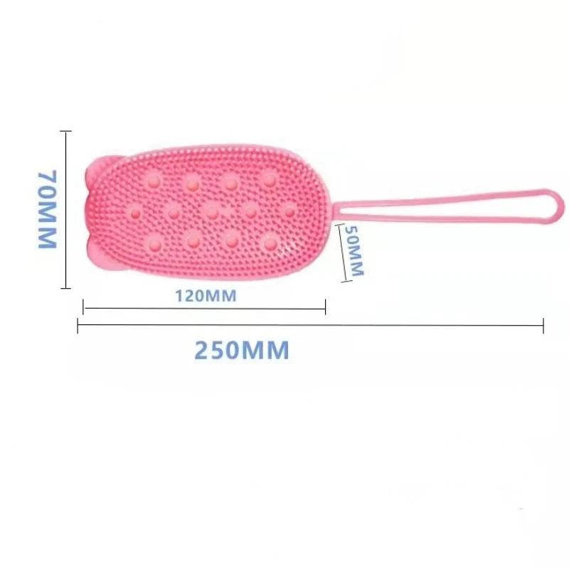 Двусторонняя силиконовая пена для ванны, щетка для тела с губкой для хранения мыла, массажная губка для кожи головы, скраб для очищения кожи, отшелушивающая варежка для душа