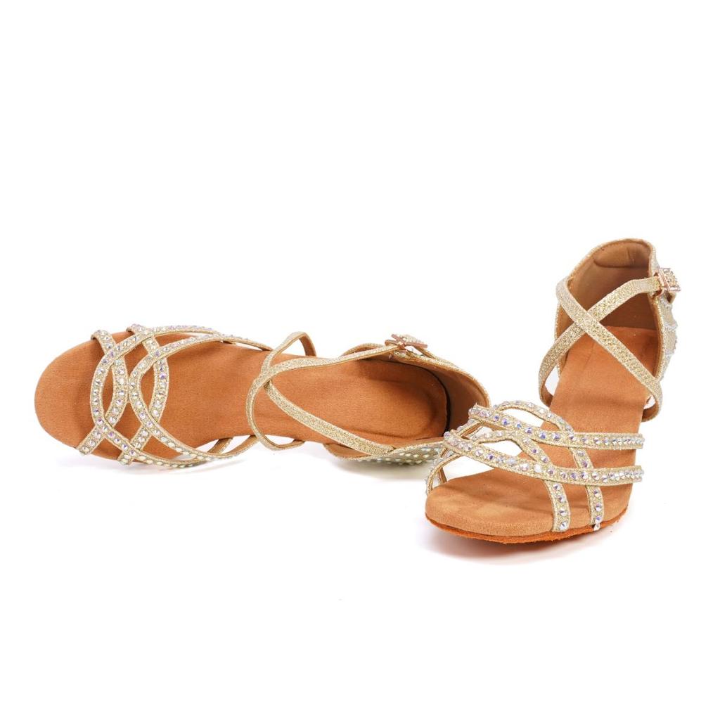 Женская танцевальная обувь со стразами, женская обувь для танго, сальсы, обувь для латинских танцев, женские сандалии на мягкой подошве для бальных танцев, женская свадебная обувь