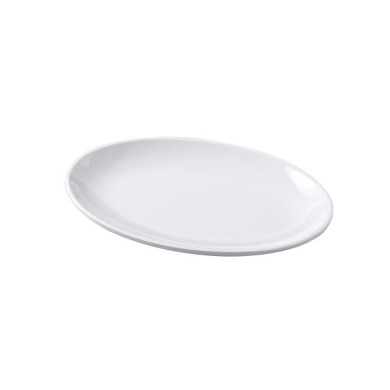 Jiubing Melamine Pure White Oval and Waist-Shaped Serving Plates