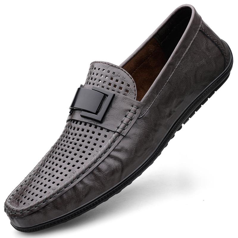 Genuine Leather Men's Shoes New Trendy Casual Slip On Formal Loafers Handmade Moccasins Breathable Male Driving Shoes Sneakers