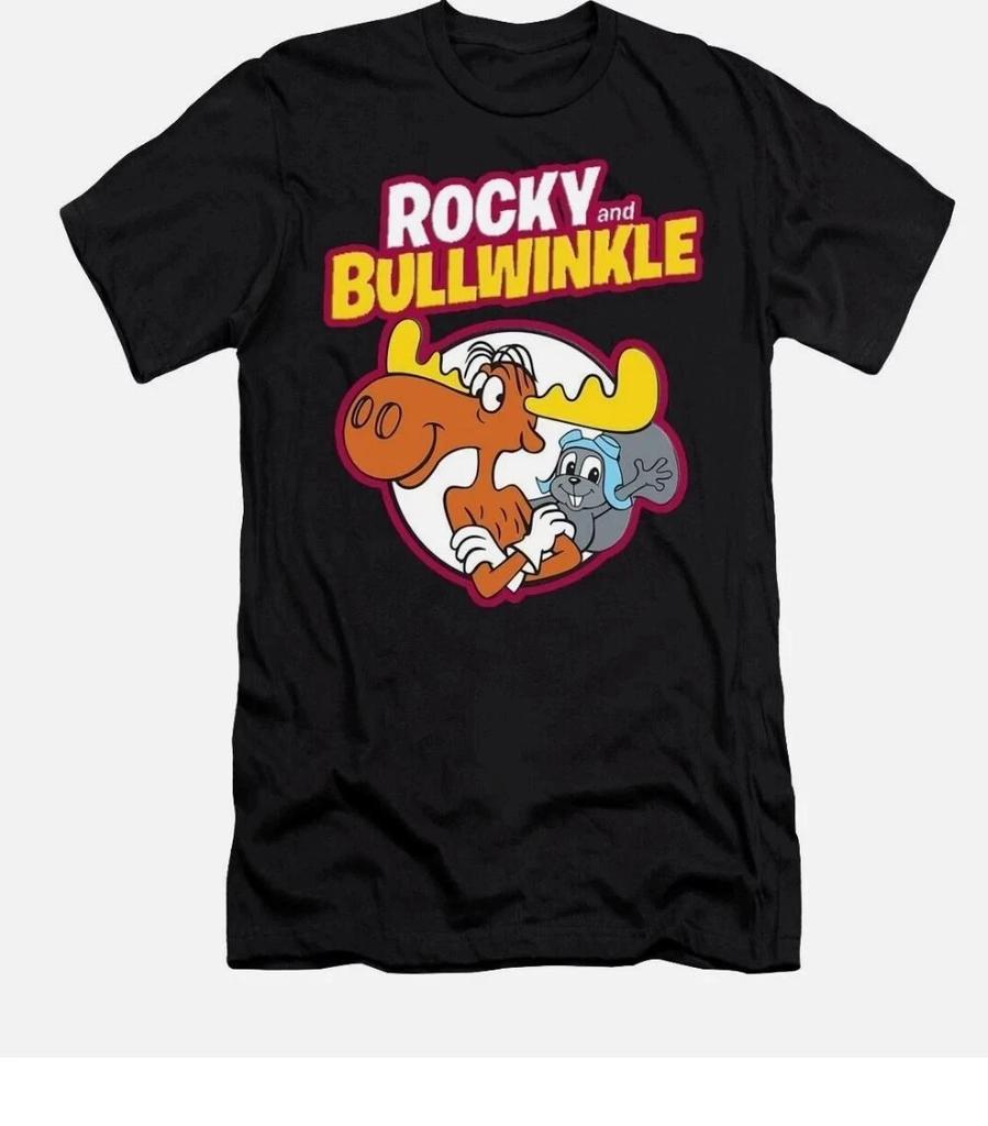 Rocky And Bullwinkle Greeting Cotton Graphic T-Shirt BESTSELLER