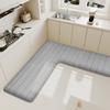 Однотонные L-образные фланелевые впитывающие коврики для пола, домашние кухонные нескользящие коврики для ног, коврики для ванной у входной двери, угловой ковер