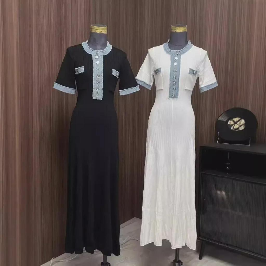 Летнее платье миди в стиле европейских и американских знаменитостей 2025 года