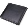 Вместительное мужское портмоне в два сложения из натуральной гладкой кожи CANPELLINI Purse 21573 Черное