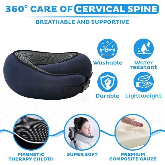 Практичная защита на 360 градусов Поддержка шейки матки Легкая U-образная дорожная подушка для шеи Trip Supply