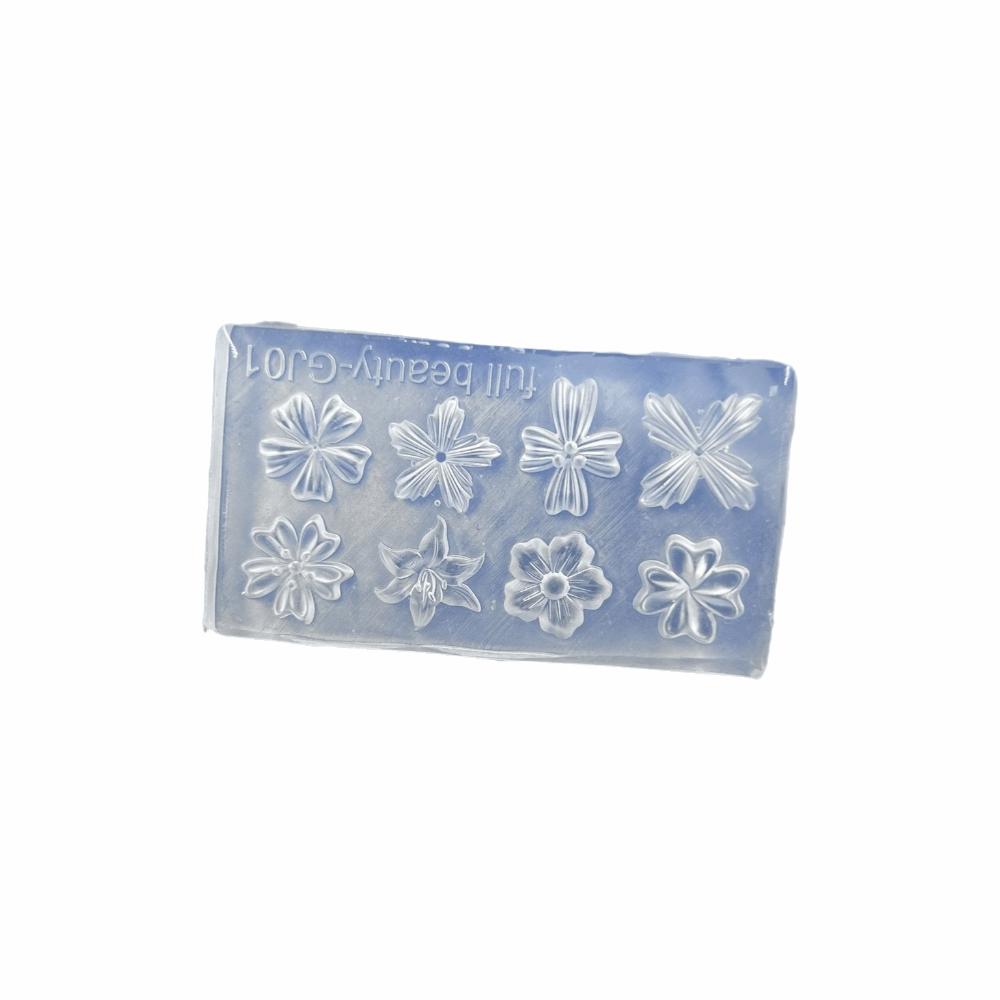 Pink Floral Shape Silicone Nail Mold Transparent 3D Nail Mold New Flower Nail Mold Nail Carving