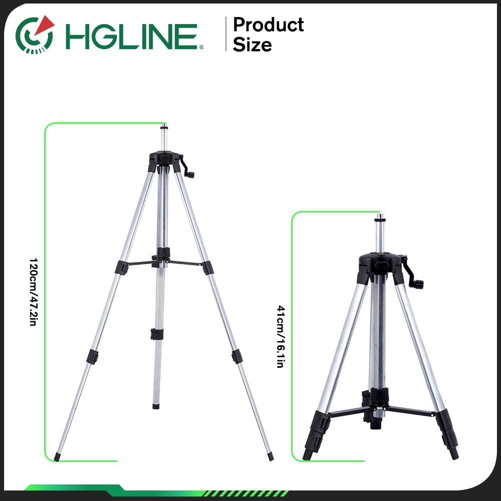 HGLINE Штатив для лазерного уровня 1,2 м, 1,5 м, растягивающийся штатив, подходящий для 5/8-дюймового лазерного уровня, алюминиевый штатив с подъемным рычагом