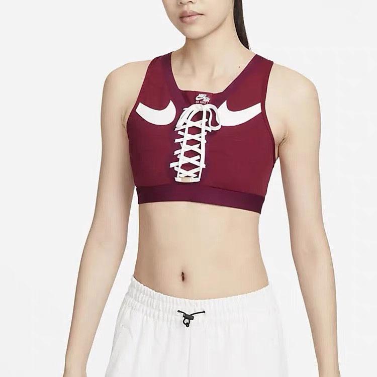 Nike Dri-FIT Swoosh Air Force 1 Средний Поддержка Спортивный Бюстгальтер Женское Нижнее Белье Бордовый DD1433-677