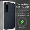 Магнитный чехол из углеродного волокна для Sony Xperia 1 VII VI 5 III II Жесткий матовый протектор Ударопрочная ТПУ накладка