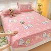 Комплекты простыней для двуспальной кровати Розовые с принтом бантиков Простыня на резинке для девочек Одинарная простыня для простыней размера кинг на резинке