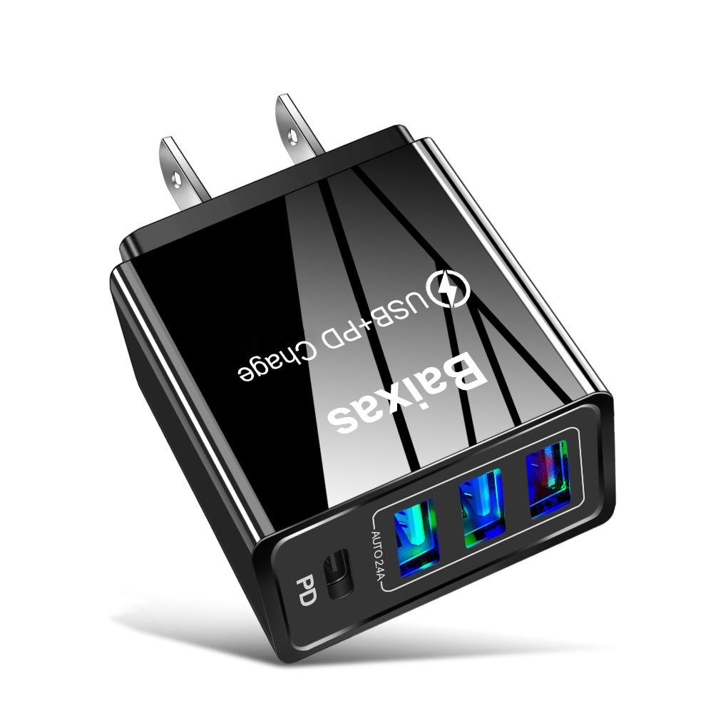 Универсальное 4-портовое USB-зарядное устройство для путешествий 5 В/2,4 А, адаптер быстрой зарядки - вилка AU/EU/UK/US