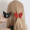 Vampire Gothic Claw Clip - Red & Black Bat Hair Claw for Thick Hair, Y2K Subculture