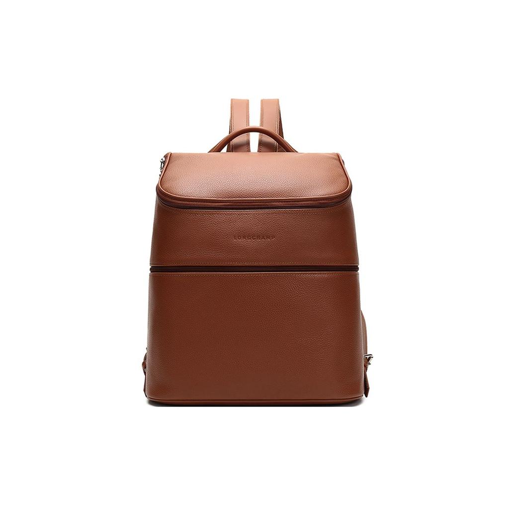 Longchamp Le Pliage Zipper Closure Leather Backpack Men Backpack Caramel 1617021F72
