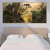 Пейзаж маслом примитивный лес тайное место искусство холст картина гостиная коридор офис украшение дома фреска без рамки