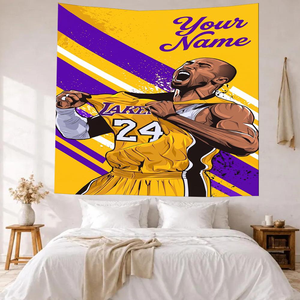 Kobe Custom Your Name Wall Decor Tapestry Art For Pet Memorial Birthdaywedding Party Backdrop Family Gift