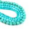 Круглые свободные бусины из камня с натуральной глазурью и бирюзой длиной 15 дюймов для изготовления ювелирных изделий