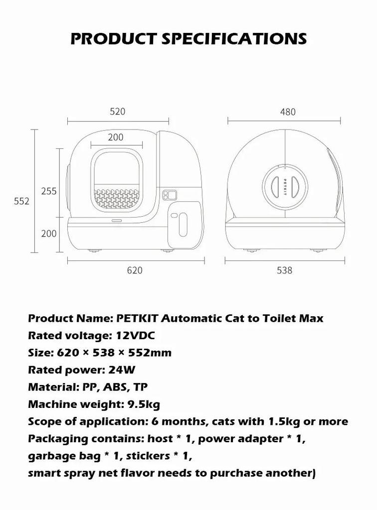 Cat little box Petkit MAX-2 Intelligent self-cleaning automatic cat box with application international version Pura Latest Model