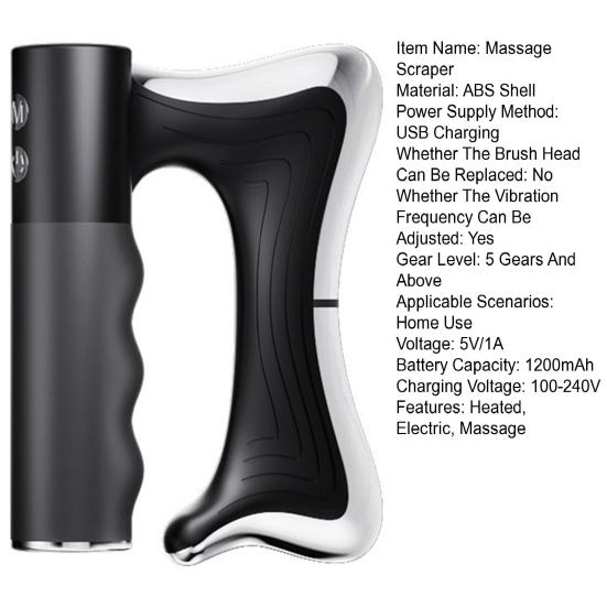 Электрический инструмент для скребкового массажа мышц с подогревом и вибрацией Портативный скребок для массажа Гуа Ша для расслабления всего тела, облегчения боли