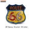 3D Стерео Эпоксидный Купол Наклейка на Автомобиль Route 66 GAS 66 Бренд Наклейка Route 66 ПВХ Автозапчасти Чемодан Виниловая Наклейка на Мобильный Телефон