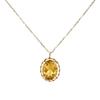 Ожерелье с цитрином, желтое золото 18 карат, одиночный желтый натуральный камень, камень ноября [Barzaz]