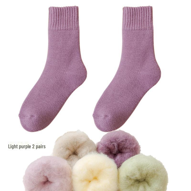 Женские флисовые носки Zhuji средней длины: Плотный, теплый бархат для осени/зимы — идеально подходит для сна и родов