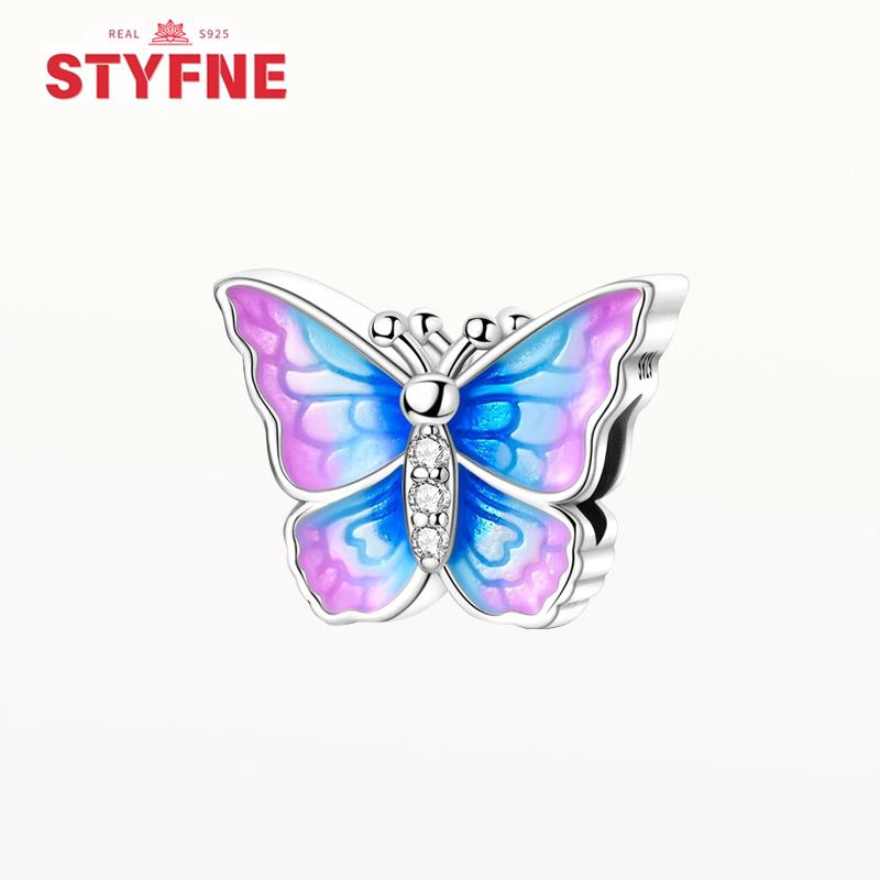 New Silver 925 Blue Dragonfly Butterfly Charms Beads Fit Bracelet for Women DIY Fine Jewelry Accessories Beads Gifts
