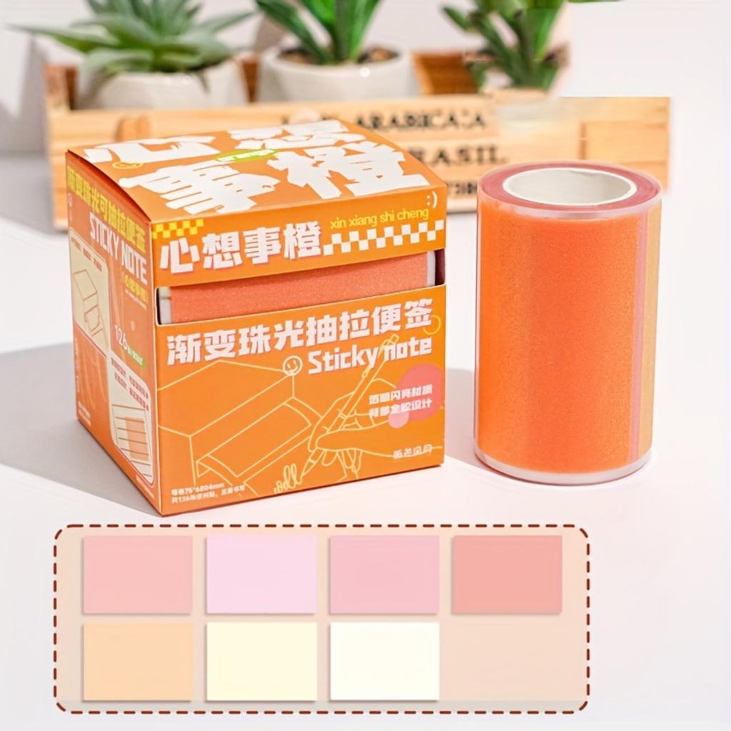 126 Sheets/Box Roll Tape Notes Full Adhesive Pull-Out Dispenser Box To-Do List Peel-Off Notes