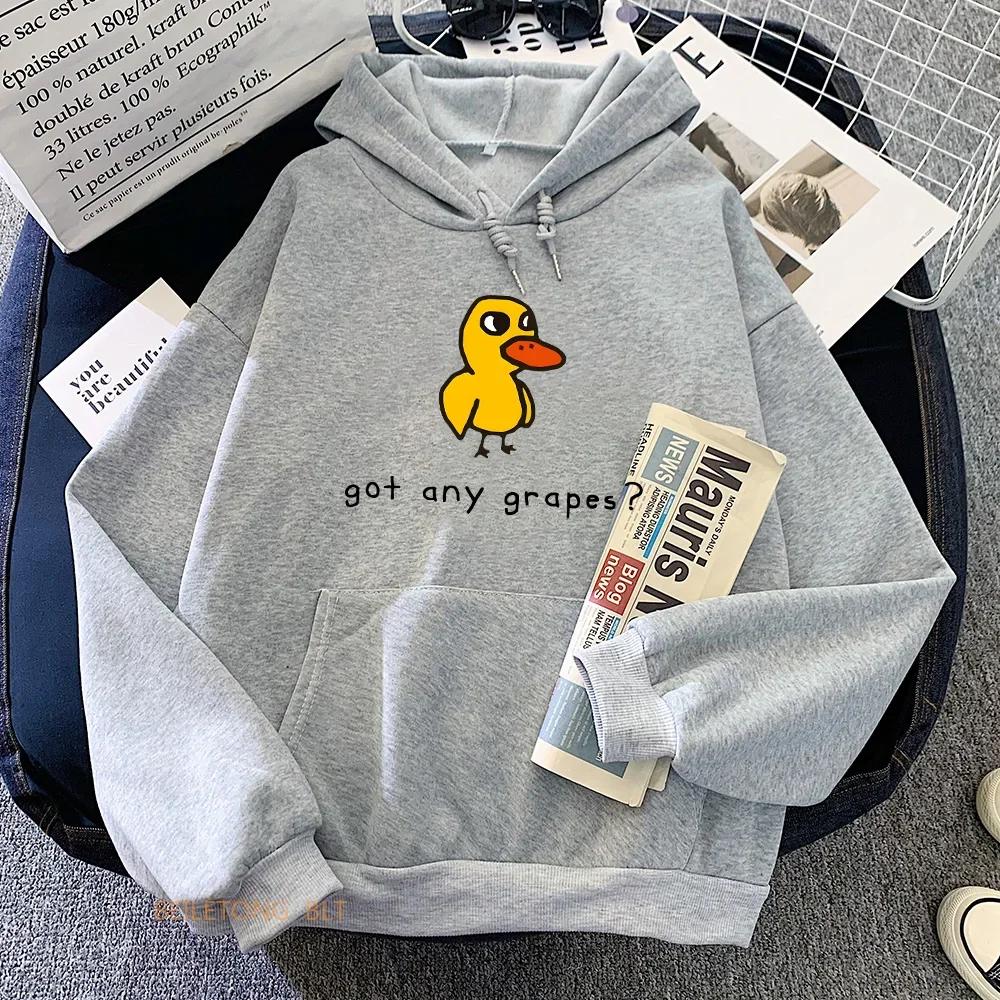 Got Any Grapes Printed Hoodies Kawaii Cartoon Fall Winter Women Men Casual Loose O-Neck Long Sleeve Fleece Clothing Sweatshirts